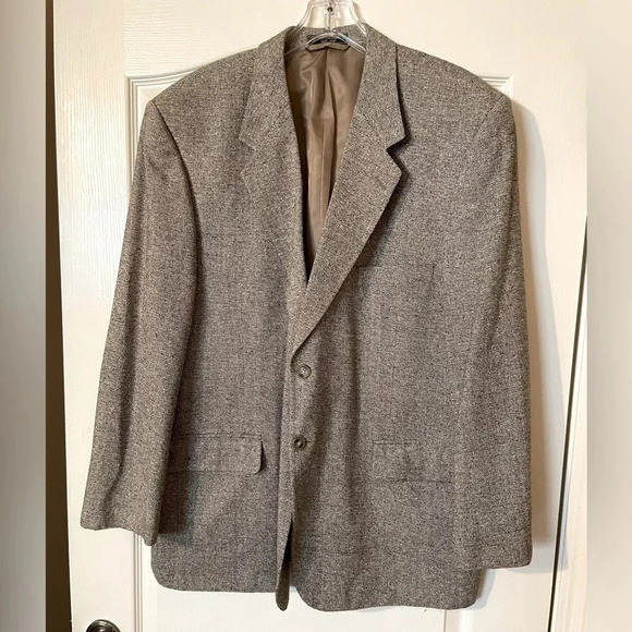 Bert Pulitzer Other - Bert Pulitzer Sport Coat 46R Black  Camel Melange 100% Pure Silk Tweed Blazer